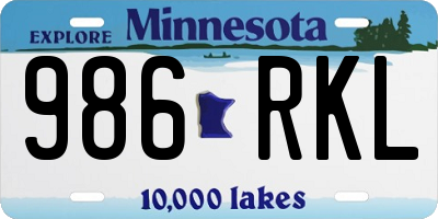 MN license plate 986RKL