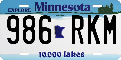 MN license plate 986RKM