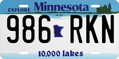 MN license plate 986RKN