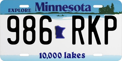 MN license plate 986RKP