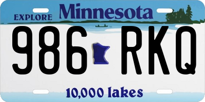 MN license plate 986RKQ