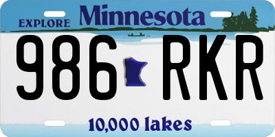 MN license plate 986RKR