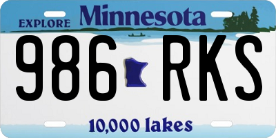 MN license plate 986RKS