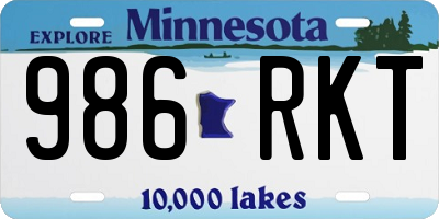 MN license plate 986RKT