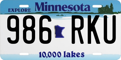 MN license plate 986RKU