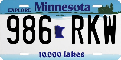 MN license plate 986RKW