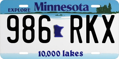 MN license plate 986RKX