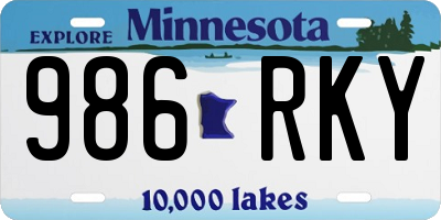 MN license plate 986RKY