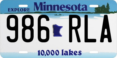 MN license plate 986RLA