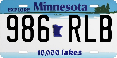 MN license plate 986RLB