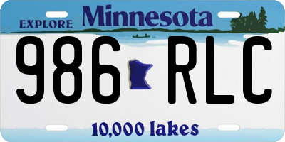 MN license plate 986RLC