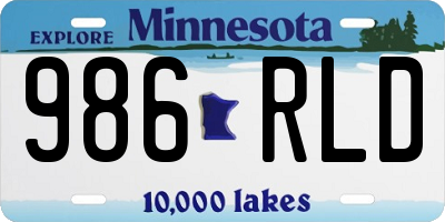 MN license plate 986RLD