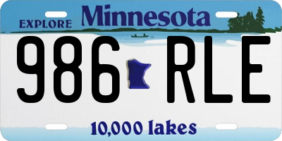 MN license plate 986RLE