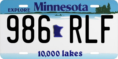 MN license plate 986RLF