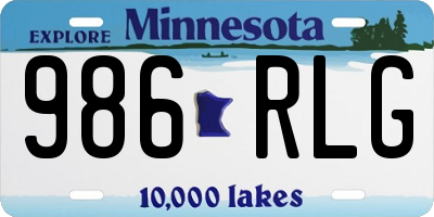 MN license plate 986RLG