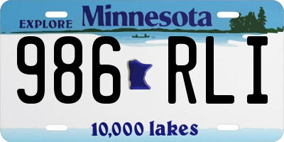 MN license plate 986RLI