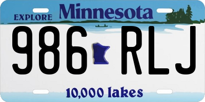 MN license plate 986RLJ