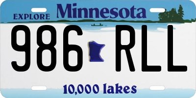 MN license plate 986RLL