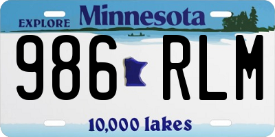 MN license plate 986RLM