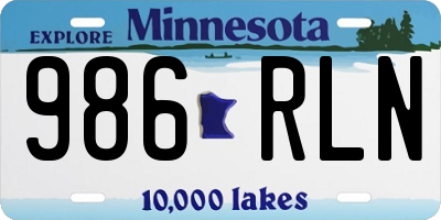 MN license plate 986RLN