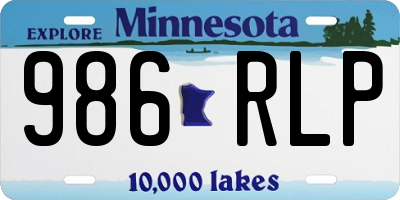 MN license plate 986RLP