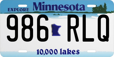 MN license plate 986RLQ