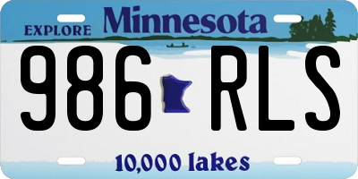 MN license plate 986RLS