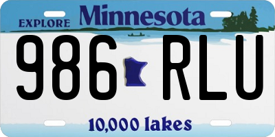 MN license plate 986RLU