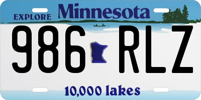 MN license plate 986RLZ