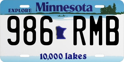 MN license plate 986RMB