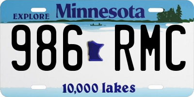 MN license plate 986RMC