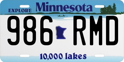 MN license plate 986RMD
