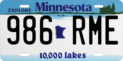 MN license plate 986RME