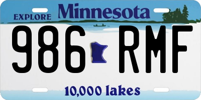 MN license plate 986RMF