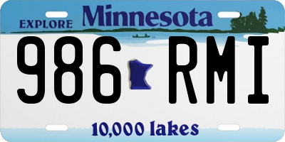 MN license plate 986RMI