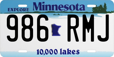 MN license plate 986RMJ