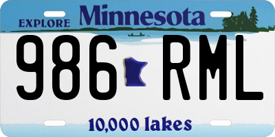 MN license plate 986RML