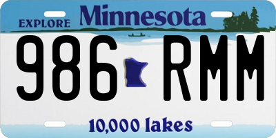 MN license plate 986RMM