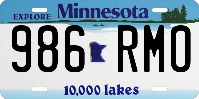 MN license plate 986RMO