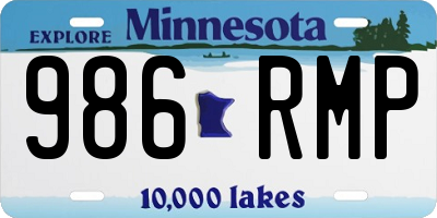 MN license plate 986RMP