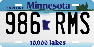 MN license plate 986RMS