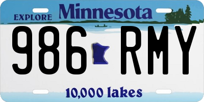 MN license plate 986RMY