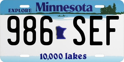 MN license plate 986SEF