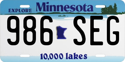 MN license plate 986SEG