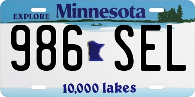 MN license plate 986SEL