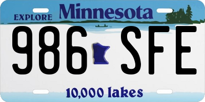 MN license plate 986SFE