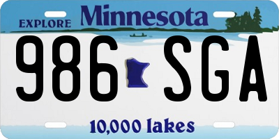 MN license plate 986SGA