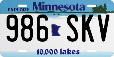 MN license plate 986SKV