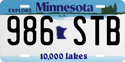 MN license plate 986STB