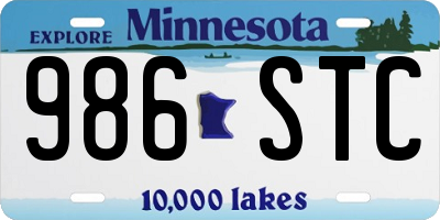 MN license plate 986STC